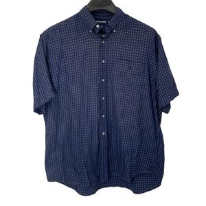 Ralph Lauren Golf Tilden Size XL navy blue & white box plaid short sleeve shirt.